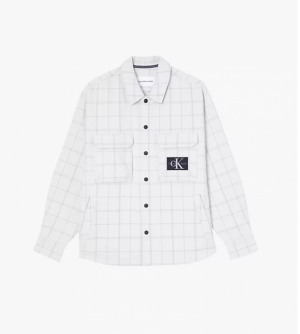BADGE SHADOW CHECK OVERSHIRT PQY MERCURY GRE
