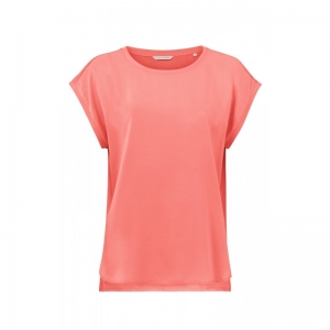 FABRIC MIX TOP SLEEVELESS 61632 SHELL PIN