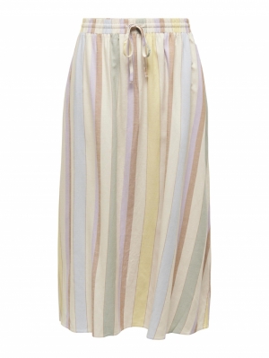 ONLTINE MIDI SKIRT WVN WHITECAP gray